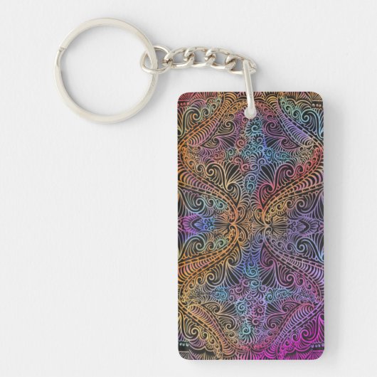 Porte-clés Rainbow Kaleidoscope Mandala (Devant)