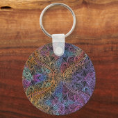 Porte-clés Rainbow Kaleidoscope Mandala (Recto)