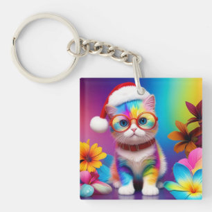 Porte-clés Rainbow Kitten Santa Claus-57357