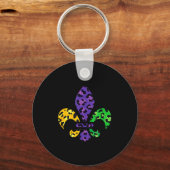 Porte-clés Rainbow Leopard Mardi Gras Fleur De Lis Us New Orl (Recto)