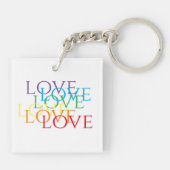 Porte-clés RAINBOW LOVE Carré acrylique Porte - clé (Dos)