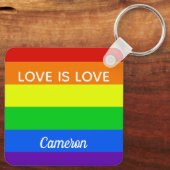 Porte-clés Rainbow Love is Love Gay pride Custom LGBTQ (Verso)