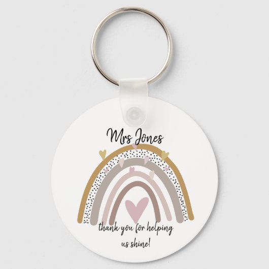 Porte-clés Rainbow merci cadeau à l'enseignant (Recto)