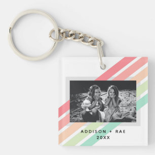 Porte-clés Rainbow Modern Custom 1- Cadeau photo