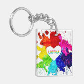 Porte-clés Rainbow Modern Stripe LGBT (Devant gauche)