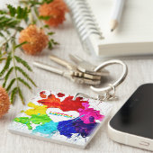 Porte-clés Rainbow Modern Stripe LGBT (Devant Droit)