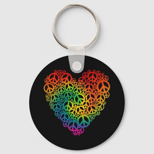 Porte-clés Rainbow Peace Heart (Recto)