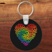 Porte-clés Rainbow Peace Heart (Recto)