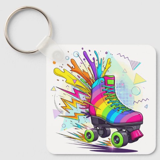 Porte-clés Rainbow roller skates  (Recto)