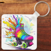 Porte-clés Rainbow roller skates  (Verso)