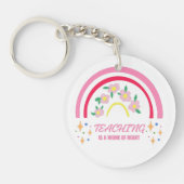 Porte-clés Rainbow Teaching est un travail de coeur (Devant)