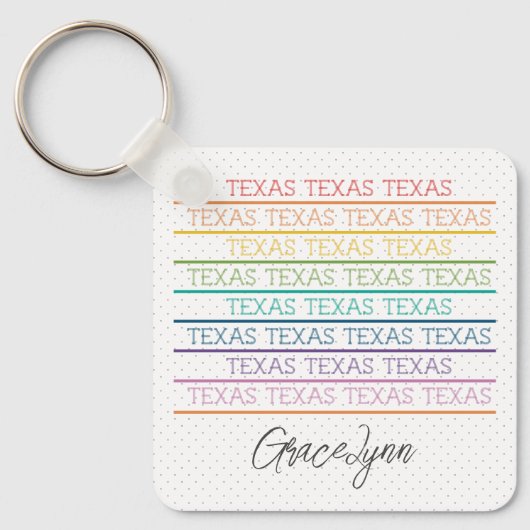 Porte-clés Rainbow Texas, Texas, Texas Porte - clé (Recto)