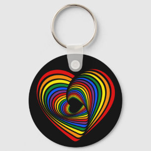 Porte-clés Rainbow Twist Heart
