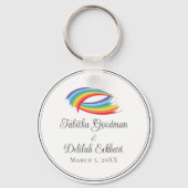 Porte-clés Rainbow Waves magnifique mariage personnalisé (Recto)