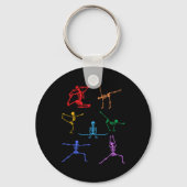 Porte-clés Rainbow Yoga Skeleton Exercice Bone Halloween Part (Recto)