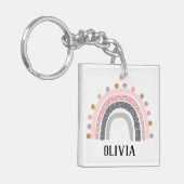 Porte-clés Rainbows Nom Pink Boho Motif (Devant gauche)