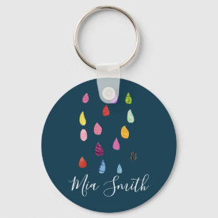 Porte-clés Raindrops collage d'art collage mignon boho