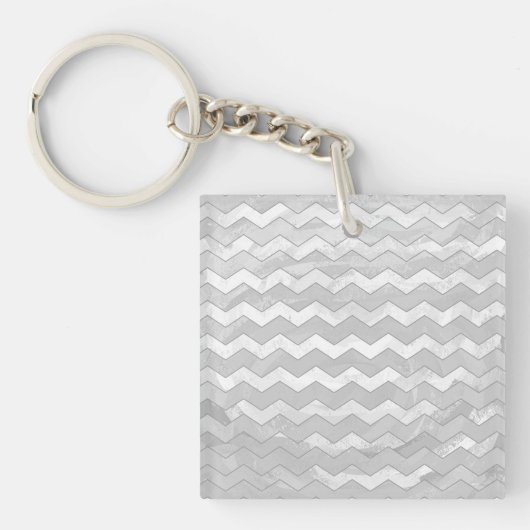 Porte-clés Rainy Sky Grey Chevron Motif (Devant)