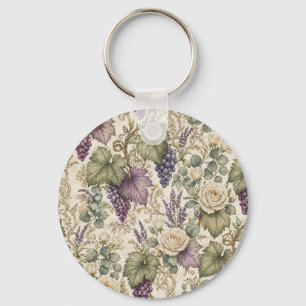 Porte-clés Raisins Antiques, Lavande & Roses Blanches
