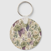 Porte-clés Raisins Antiques, Lavande & Roses Blanches (Verso)