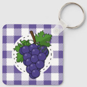Porte-clés Raisins sur Plaid violet blanc (Dos)