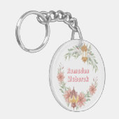 Porte-clés Ramadan | Aïd Moubarak Fleurs mignonnes Lampe à co (Devant gauche)