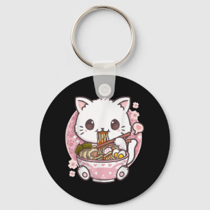 Porte-clés Ramen Cat Kawaii Anime Ramen Cat Amoureux de les c