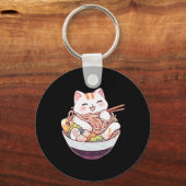 Porte-clés Ramen Cat Kawaii Neko Mignonne Chemise Anime Pour (Recto)