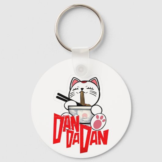 Porte-clés Ramen Chat Chanceux (Recto)