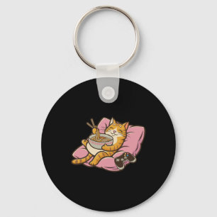 Porte-clés Ramen Chat de Joueur Mignon Jeux Vidéo Japonaises