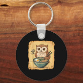 Porte-clés Ramen Owl Noodle Kawaii Lover Japanese Funny Graph (Recto)