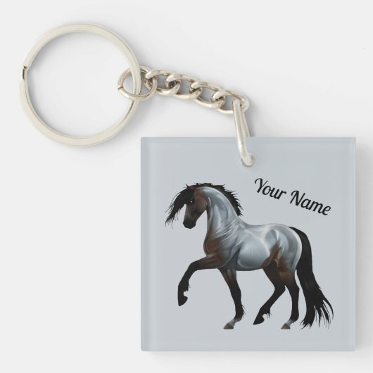 Porte-clés Ramirez - cheval espagnol, en train de courir. (Devant)