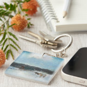 Porte-clés Ranch à cheval, granges et peinture à la neige (Devant Droit)