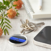 Porte-clés Rang de police Thin Blue Line (Côté)