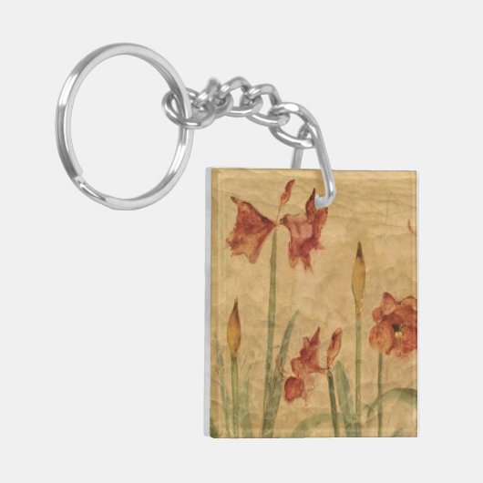 Porte-clés Rangée d'amaryllis rouge (Devant gauche)