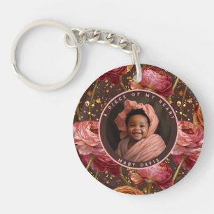 Porte-clés Ranunculus Floral Naturel Minimaliste Souvenir
