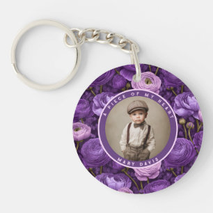 Porte-clés Ranunculus souvenir photo minimaliste