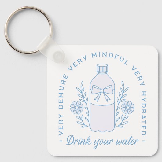 Porte-clés Rappel d'eau potable citations hydratées esthétiqu (Recto)