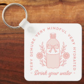 Porte-clés Rappel d'eau potable préppy demure rose pure esthé (Recto)