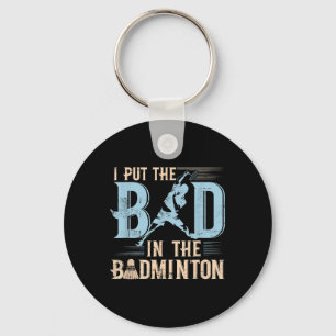 Porte-clés Raquettes de badminton drôle disant Navette Joueur