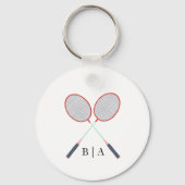 Porte-clés Raquettes de badminton sur mesure Monogramme (Recto)