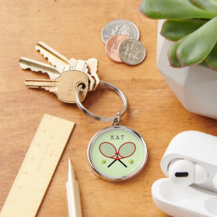 Porte-clés Raquettes de tennis vert personnalisé