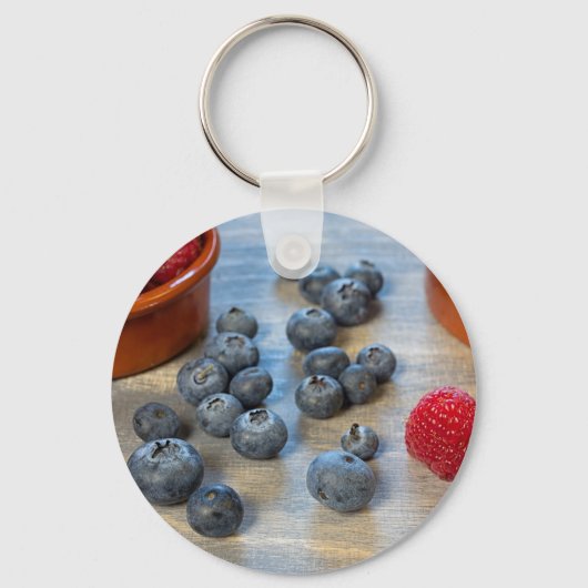 Porte-clés Raspberries et Blueberries (Recto)