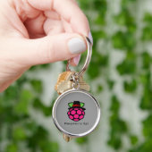 Porte-clés Raspberry Spi : Black Casquette Hacker Edition (main)