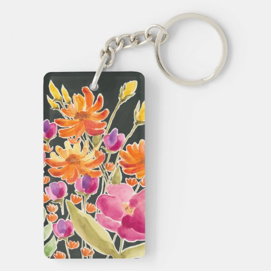 Porte-clés Rassemblement splendide - Fleurs roses et orange (Dos)