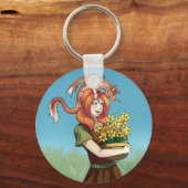Porte-clés Rassembler les fleurs avec un dragon (Recto)