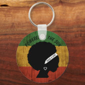 Porte-clés Rasta Femme Paix & Amour Powered by the Sun (Recto)