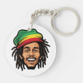 Porte-clés Rasta Roots & Reggae Rhythms - Iconique Bob Marley (Dos)