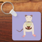Porte-clés Rat de Siamese avec gâteau d'anniversaire personna (Recto)