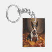 Porte-clés Rat Terrier à l'automne Feuilles automne Inspire (Devant gauche)